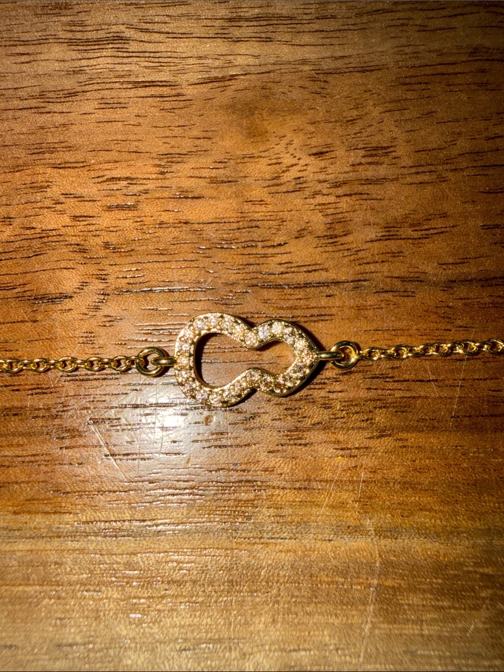 Pavé Infinity-Heart Gold colored Bracelet